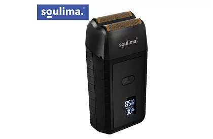 Holící strojček na fúzy s LED displejom - USB-C, 2 planžety, 2 britvy, puzdro