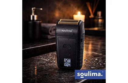 Holící strojček na fúzy s LED displejom - USB-C, 2 planžety, 2 britvy, puzdro