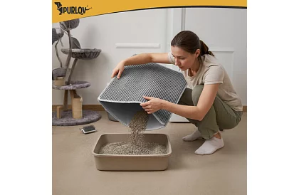 Podložka pred mačacou toaletou zadržiavajúca nečistoty 75 x 55 cm - šedá