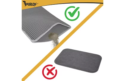 Podložka pred mačacou toaletou zadržiavajúca nečistoty 75 x 55 cm - šedá