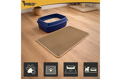 Podložka pred mačaciu toaletu zadržiavajúca nečistoty 75 x 55 cm – béžová