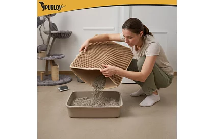 Podložka pred mačaciu toaletu zadržiavajúca nečistoty 75 x 55 cm – béžová