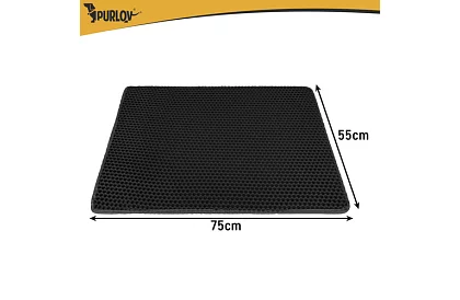 Podložka pred mačacou toaletou zadržiavajúca nečistoty 75 x 55 cm - čierna