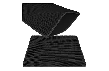 Podložka pred mačacou toaletou zadržiavajúca nečistoty 75 x 55 cm - čierna