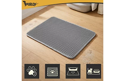 Podložka pred mačacou toaletou zadržiavajúca nečistoty 60 x 45 cm – šedá