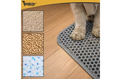 Podložka pred mačacou toaletou zadržiavajúca nečistoty 60 x 45 cm – šedá