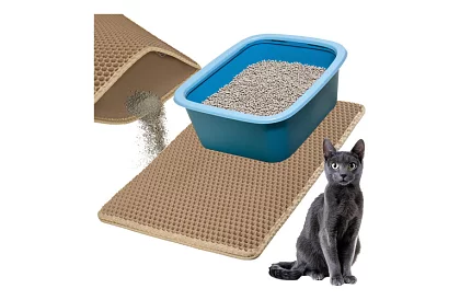 Podložka pred mačacou toaletou zadržiavajúca nečistoty 60 x 45 cm – béžová