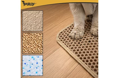 Podložka pred mačacou toaletou zadržiavajúca nečistoty 60 x 45 cm – béžová