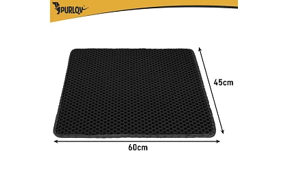 Podložka pred mačacou toaletou zadržiavajúca nečistoty 60 x 45 cm – čierna
