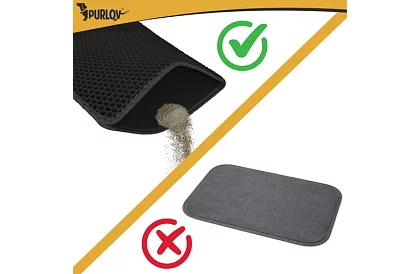 Podložka pred mačacou toaletou zadržiavajúca nečistoty 60 x 45 cm – čierna