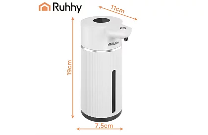 Bezdotykový automatický LCD dávkovač mydla 420 ml - biely