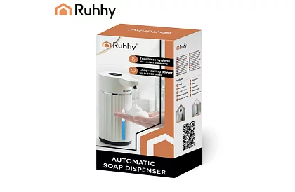 Bezdotykový automatický LCD dávkovač mydla 420 ml - biely