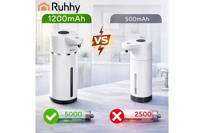 Bezdotykový automatický LCD dávkovač mydla 420 ml - biely