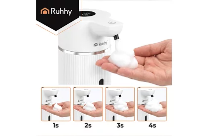 Bezdotykový automatický LCD dávkovač mydla 420 ml - biely