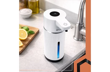 Bezdotykový automatický LCD dávkovač mydla 420 ml - biely