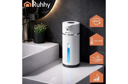 Bezdotykový automatický LCD dávkovač mydla 420 ml - biely