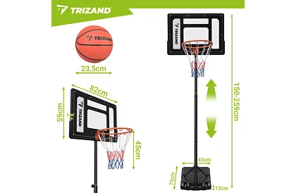 Basketbalový kôš 150-259 cm + loptu - nastaviteľný, voľne stojaci