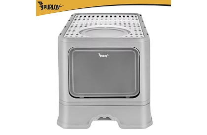 Uzavretá mačacia toaleta 50×36×38 cm so zásuvkou a lopatkou