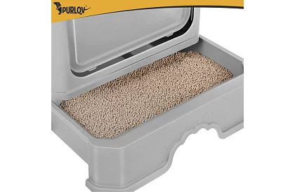 Uzavretá mačacia toaleta 50×36×38 cm so zásuvkou a lopatkou