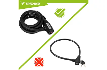 Oceľový zámok na bicykel 150 cm, 12 mm silné lano