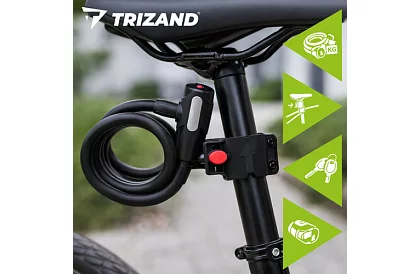 Oceľový zámok na bicykel 150 cm, 12 mm silné lano