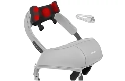 Bezdrôtový masážny prístroj na krk s vyhrievaním - Shiatsu 22,2 W