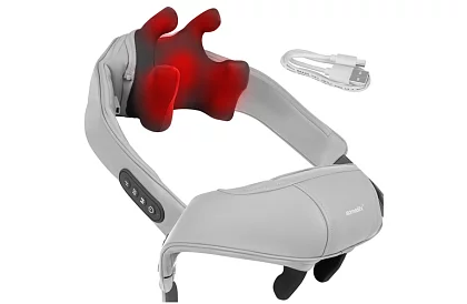 Bezdrôtový masážny prístroj na krk s vyhrievaním - Shiatsu 22,2 W