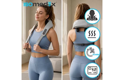 Bezdrôtový masážny prístroj na krk s vyhrievaním - Shiatsu 22,2 W