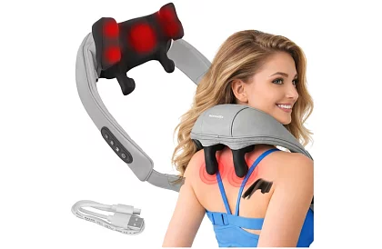 Bezdrôtový masážny prístroj na krk s vyhrievaním - Shiatsu 22,2 W