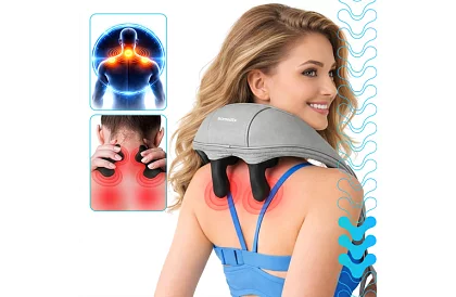 Bezdrôtový masážny prístroj na krk s vyhrievaním - Shiatsu 22,2 W