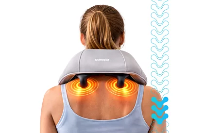 Bezdrôtový masážny prístroj na krk s vyhrievaním - Shiatsu 22,2 W