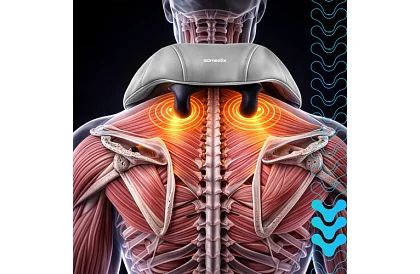 Bezdrôtový masážny prístroj na krk s vyhrievaním - Shiatsu 22,2 W