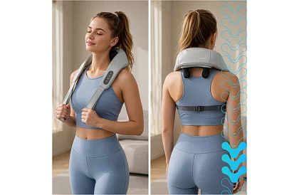 Bezdrôtový masážny prístroj na krk s vyhrievaním - Shiatsu 22,2 W