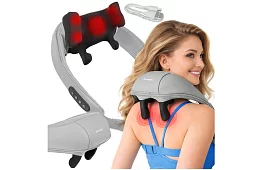 Bezdrôtový masážny prístroj na krk s vyhrievaním - Shiatsu 22,2 W