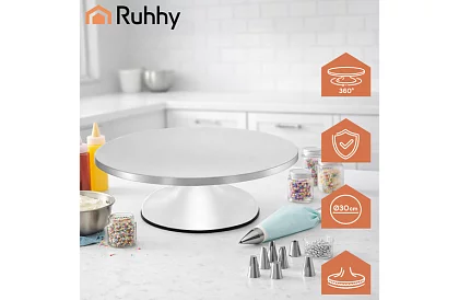 Otočný kovový stojan  - tanier na torty 30 cm