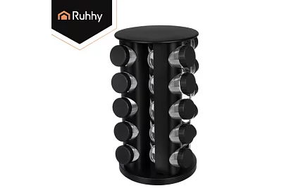 Otočný stojan na koreniny + Sada 20 dóz na korenie