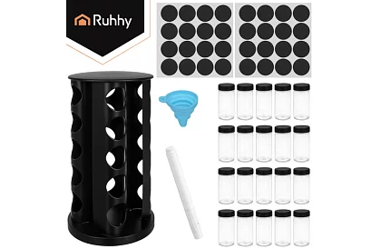 Otočný stojan na koreniny + Sada 20 dóz na korenie