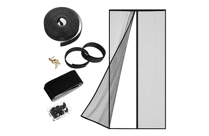 Magnetická sieť do dverí 100 x 210 cm - čierna moskytiéra na dvere