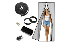 Magnetická sieť do dverí 100 x 210 cm - čierna moskytiéra na dvere