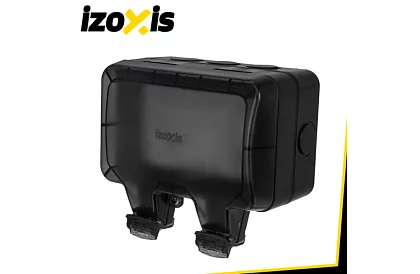 Vodotesná vonkajšia dvojitá zásuvka s klapkou - IP66, 230V, 16A