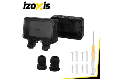 Vodotesná vonkajšia dvojitá zásuvka s klapkou - IP66, 230V, 16A