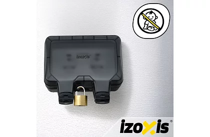 Vodotesná vonkajšia dvojitá zásuvka s klapkou - IP66, 230V, 16A