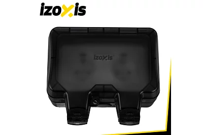 Vodotesná vonkajšia dvojitá zásuvka s klapkou - IP66, 230V, 16A