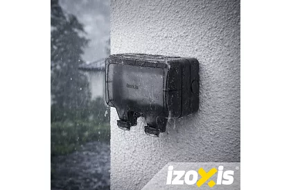 Vodotesná vonkajšia dvojitá zásuvka s klapkou - IP66, 230V, 16A