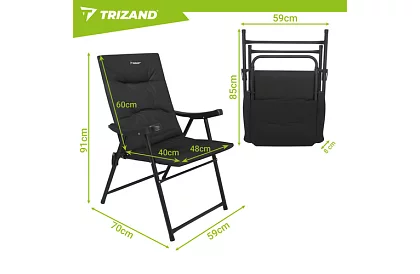 Skladacie kempingové kreslo s podrúčkami -  2 kusy