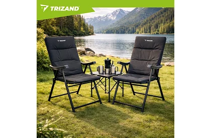 Skladacie kempingové kreslo s podrúčkami -  2 kusy