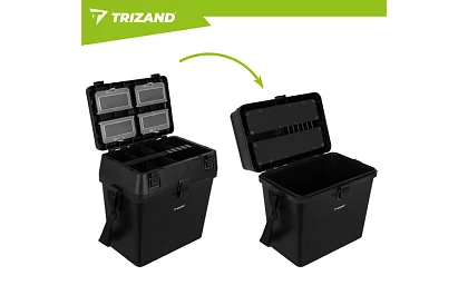 Rybársky box 2 v 1 – 38 × 34 × 21 cm organizér a stolička