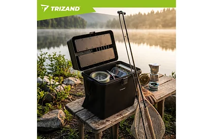 Rybársky box 2 v 1 – 38 × 34 × 21 cm organizér a stolička