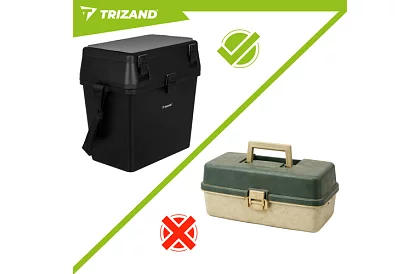 Rybársky box 2 v 1 – 38 × 34 × 21 cm organizér a stolička