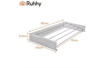 Nástenný skladací sušiak bielizne 80 cm